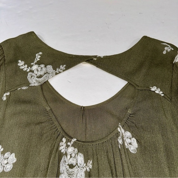 Altar’d State Olive Floral Embroidered Mini Dress - Picture 3 of 6